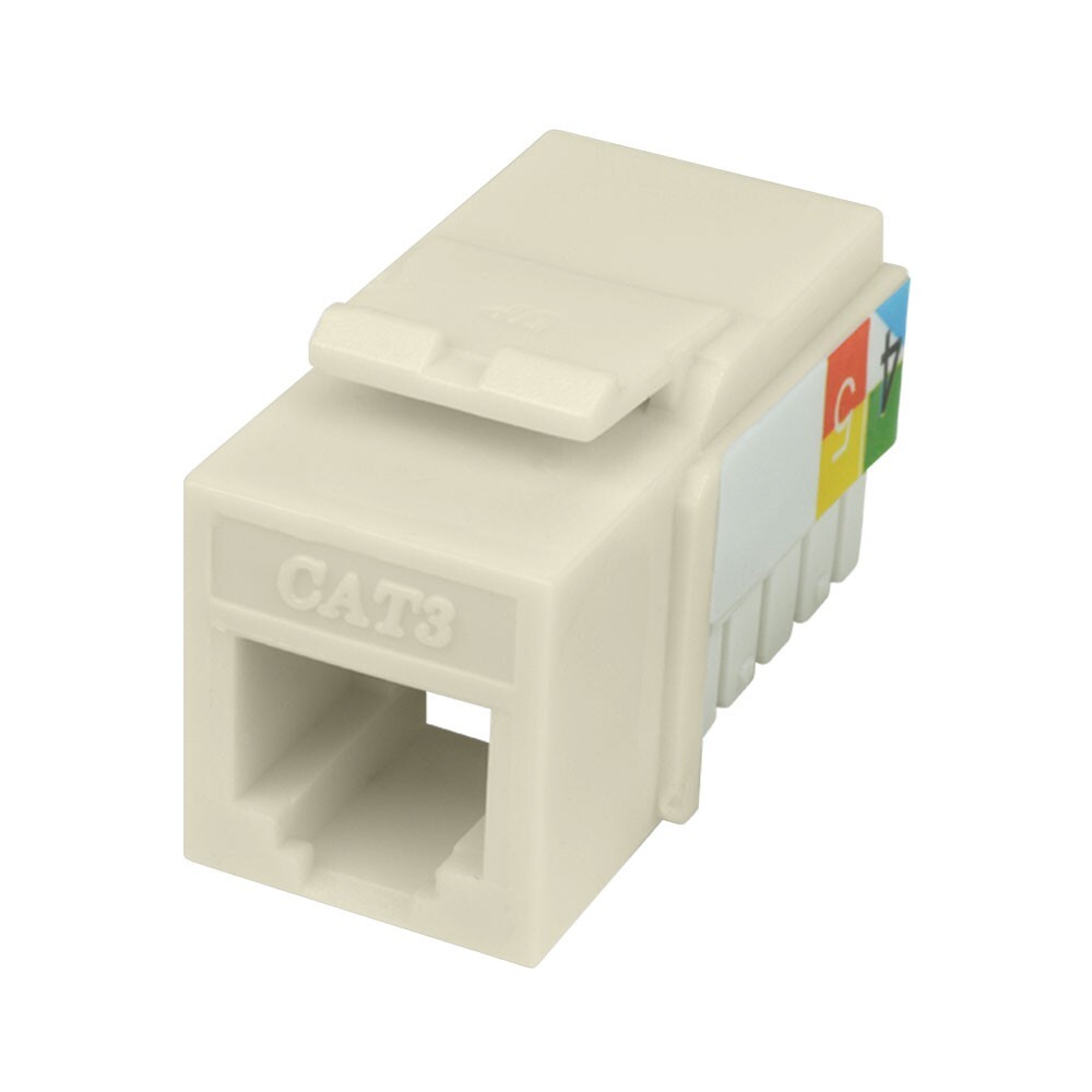 Construct Pro™ Cat3 (RJ-11) 6P4C Keystone Phone Jack (Almond)