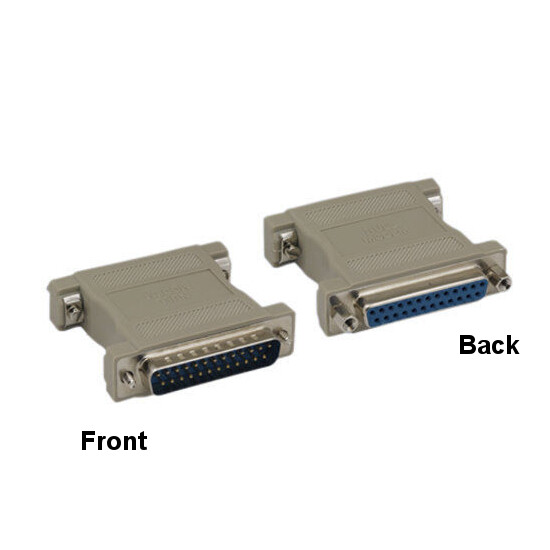 10x DB25 Male/Female Null Modem Adapter 25Pin Crossover Shielded Molded RS-232