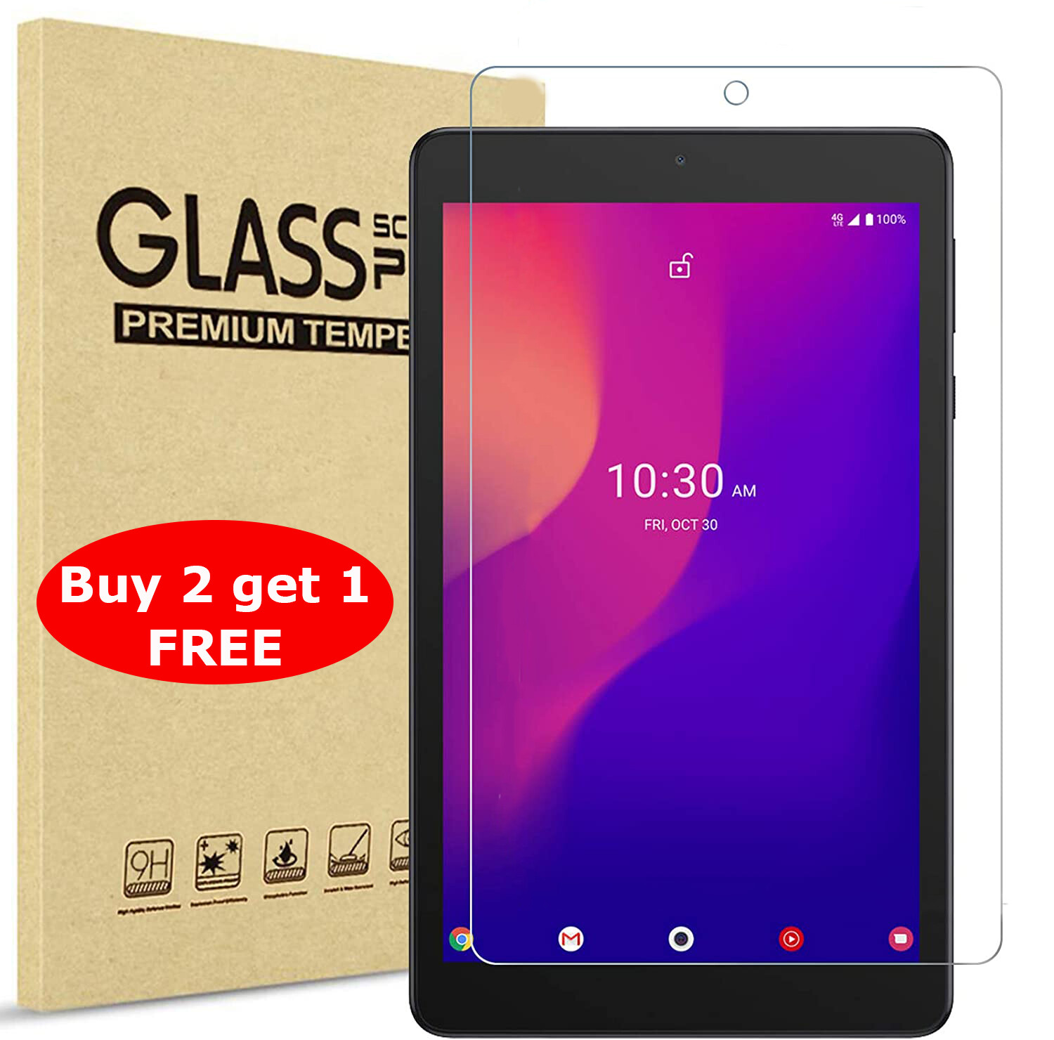 Tempered Glass Screen Protector for Alcatel 3T /Joy /A30/Joy Tab2/ Tab 8 inch