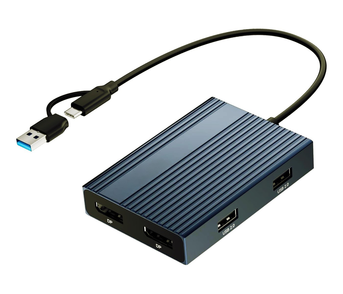 DisplayLInk Adapter USB-C - Two DisplayPort 4K, 100W Charging, 3 USB-A Ports