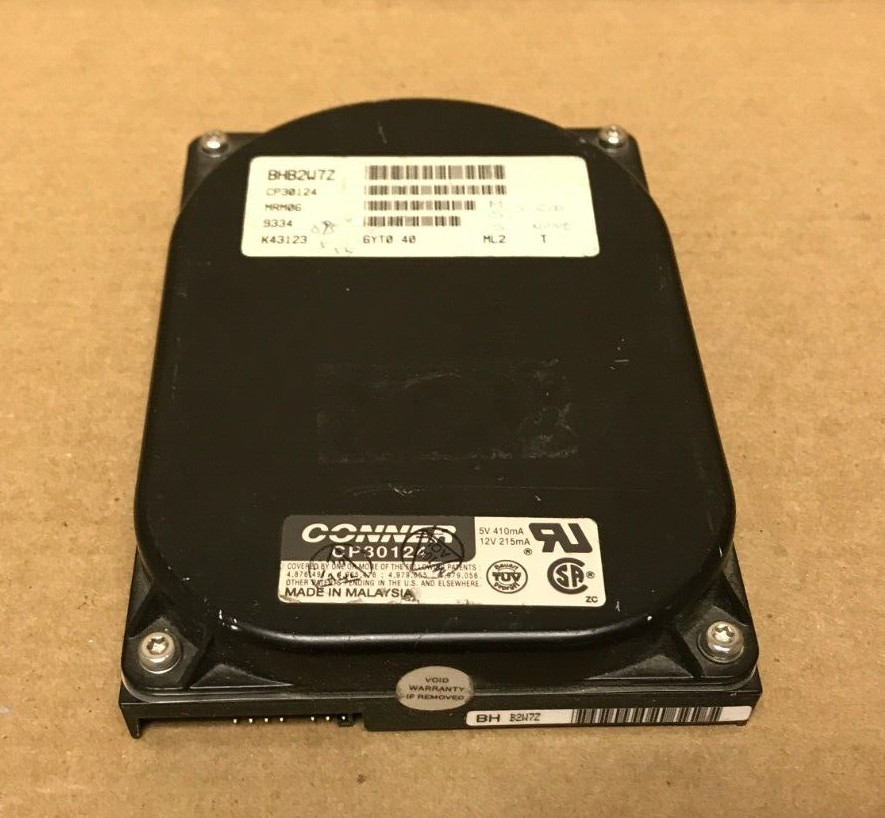 CONNER CP30124 120MB 3.5 IDE HARD DRIVE  VINTAGE