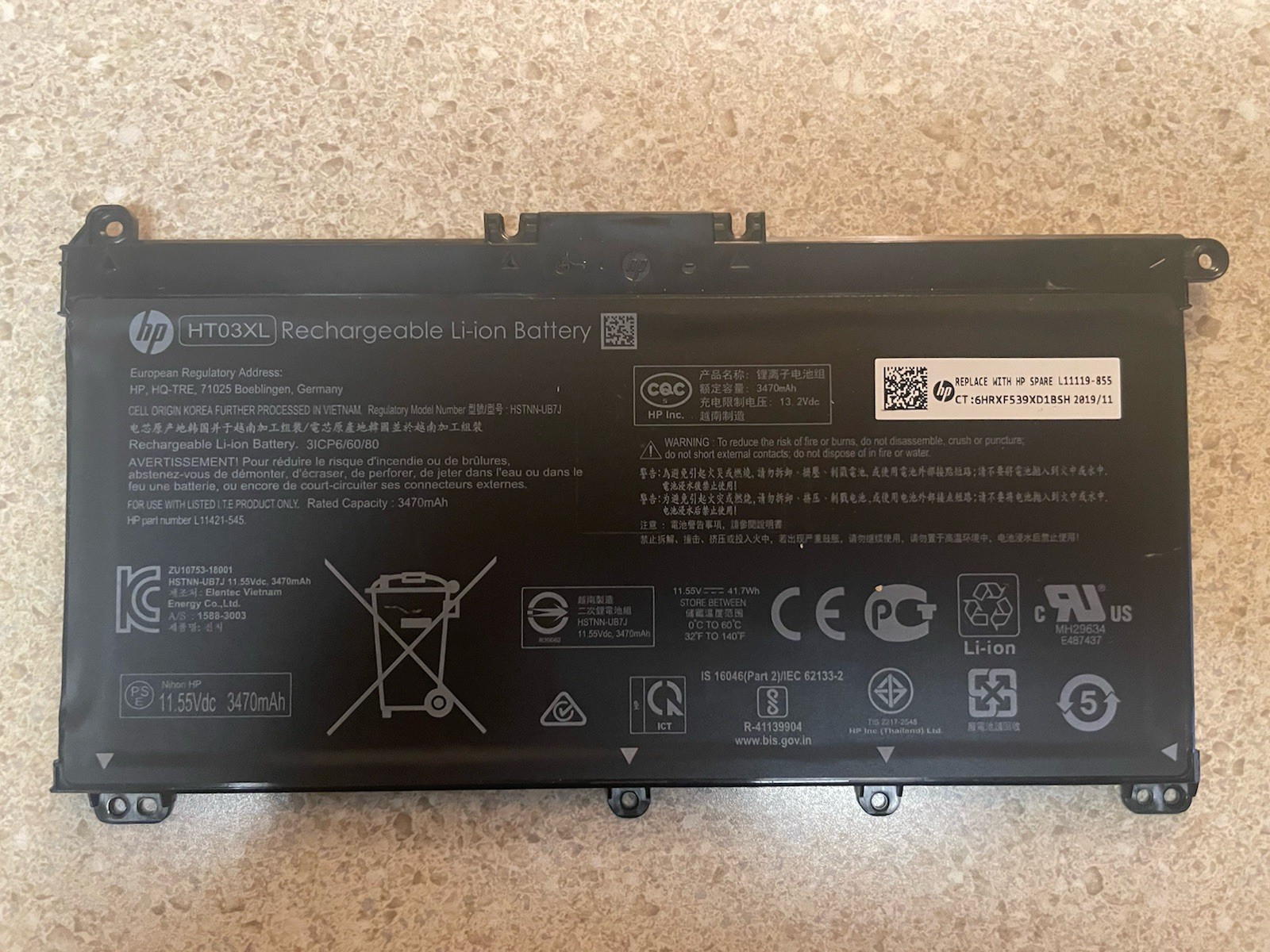 HP HT03XL 3470mAh Li-Ion Laptop Battery