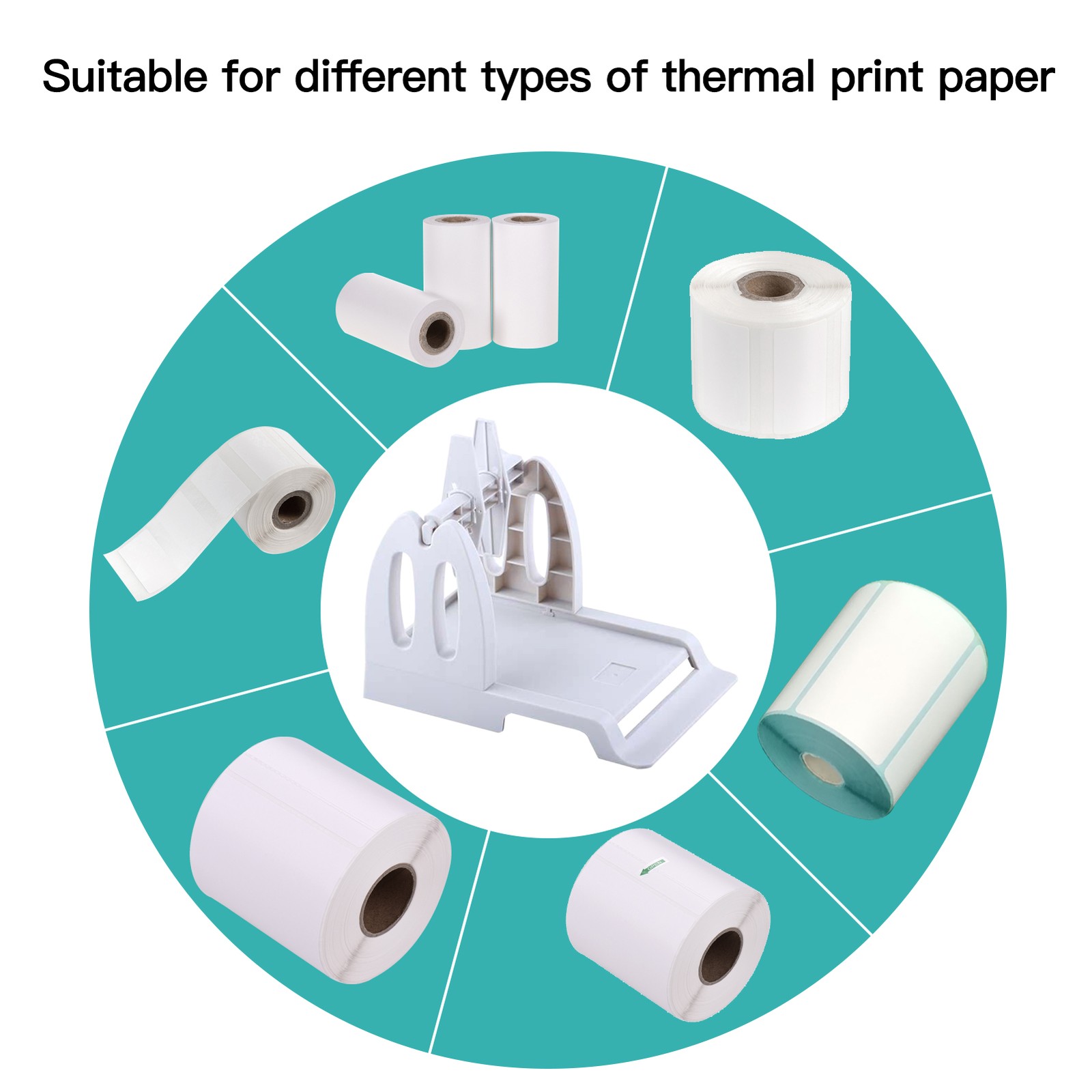 Label Holder For Desktop Thermal Label Printer 2 In 1 Rolls & Fan-Fold Q3I1