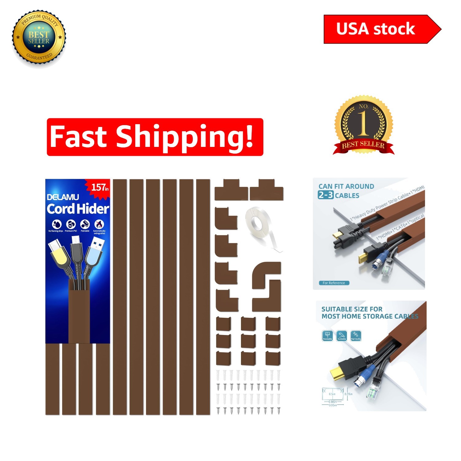 Customizable 157in Cord Hider - Cuttable Cable Covers for Elegant Home Decor