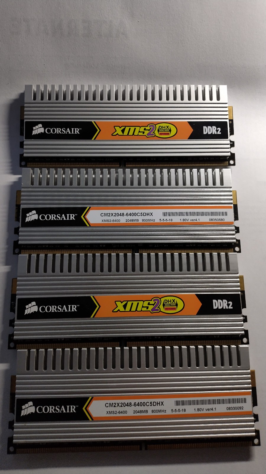 Corsair 4x CM2X2048-6400C5 DDR2 Module 2GB PC2-6400U DDR2-800 CL5