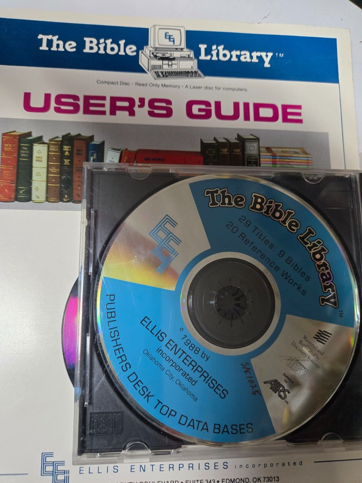 Ellis Enterprises The Bible Library CD-ROM w/ User Guide, 1st ed, 1988