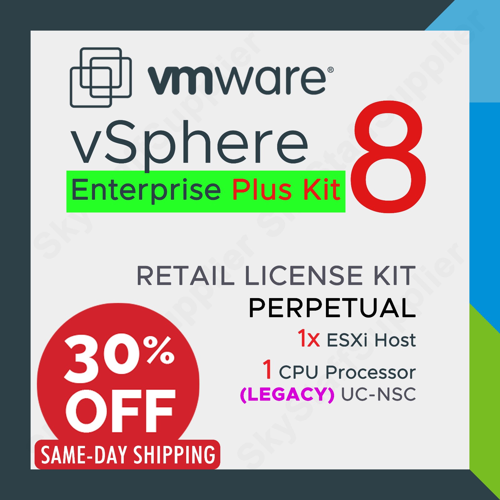 VMware vSphere 8 ENTERPRISE Plus, 1 CPU Perpetual License, Legacy UCNS BRAND NEW