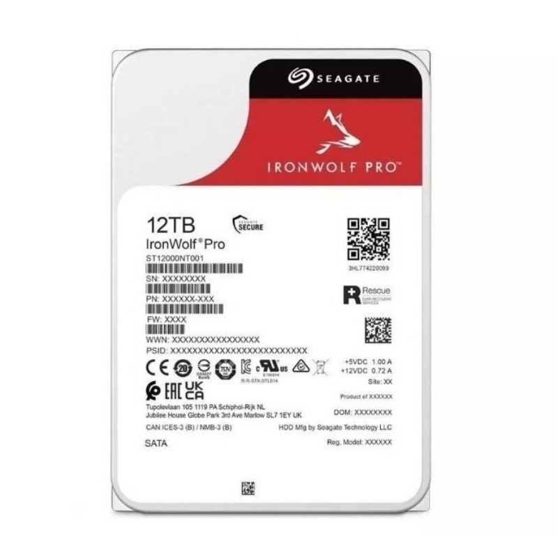 ST12000NT001 FOR Seagate IronWolf Pro Hard Drive 12TB 7200 RPM 256MB SATA 6Gb/s