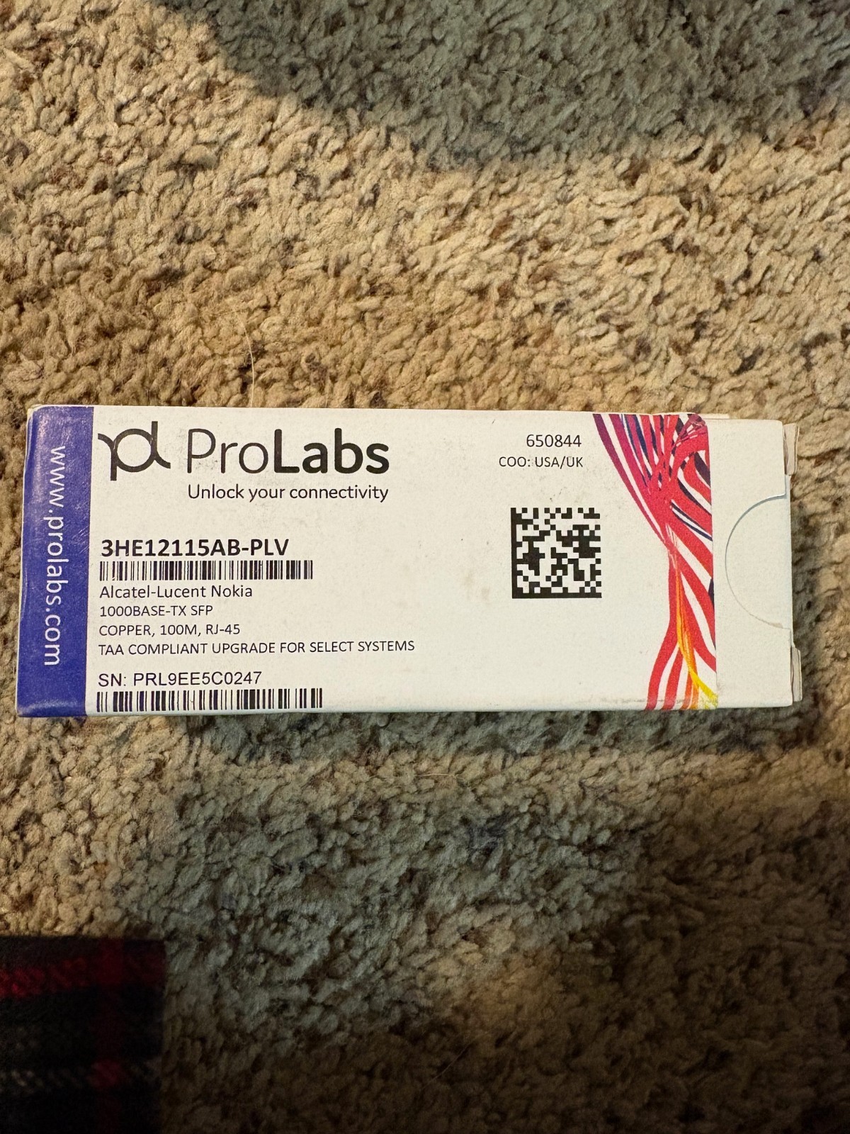 ProLabs 3HE12115AB-PLV  1000BASE-TX SFP COPPER, 100M, RJ-45 ProLabs