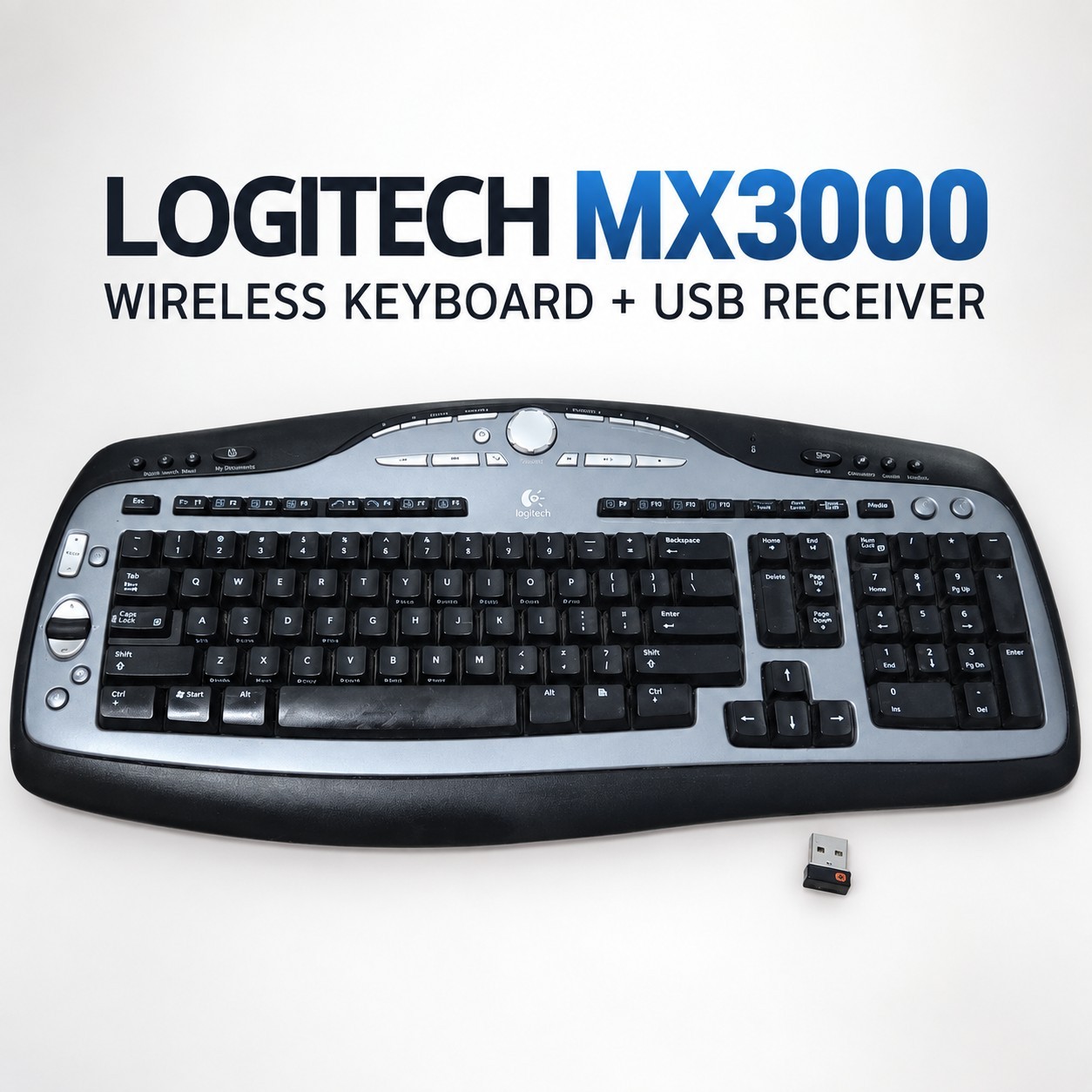 Logitech MX3000 Wireless Keyboard w/ USB Receiver 967553-0403 QWERTY