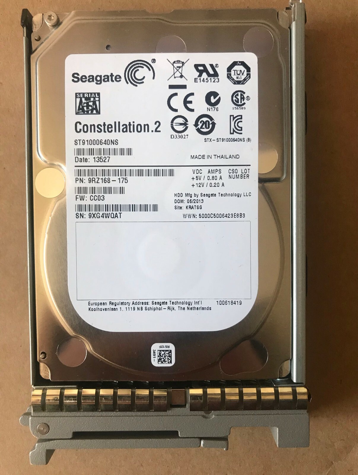 A03-D1TBSATA 1TB 6Gb SATA 2.5' 7.2K RPM Hard Disk Drive ST91000640NS