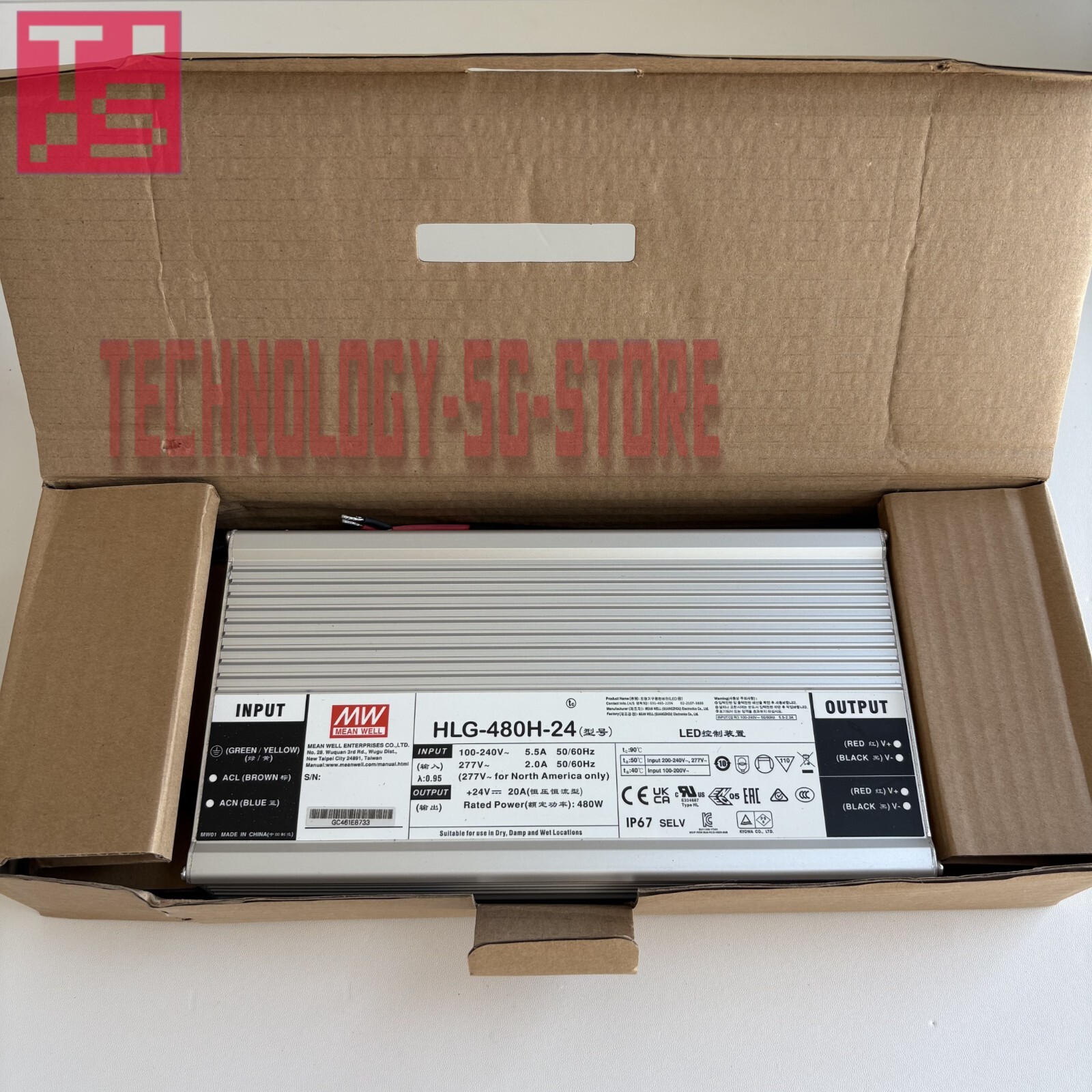 Mean Well HLG-480H-24 power supply# 1pcs New In Box