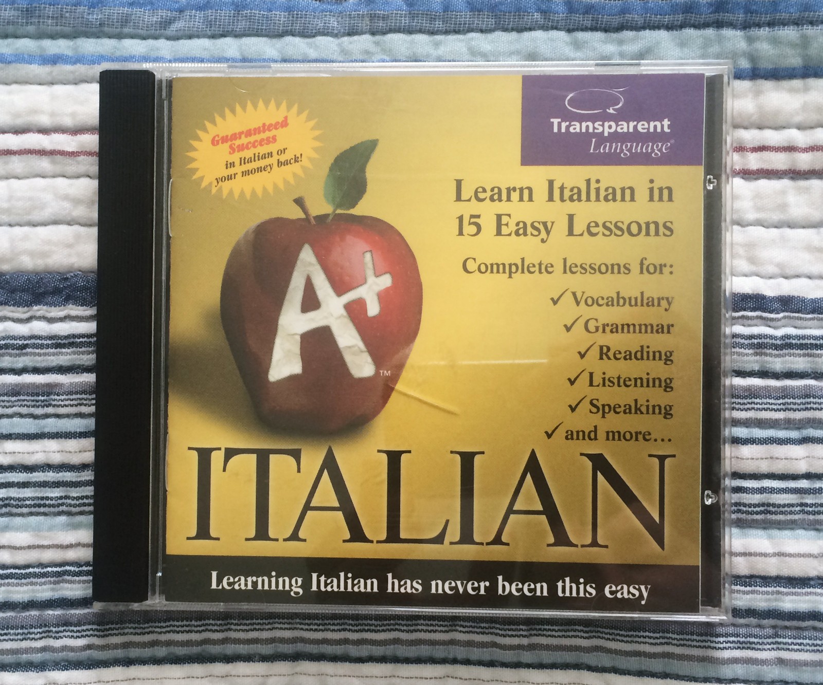Transparent Language A+ Italian Lessons CD Macintosh & Windows PC Software