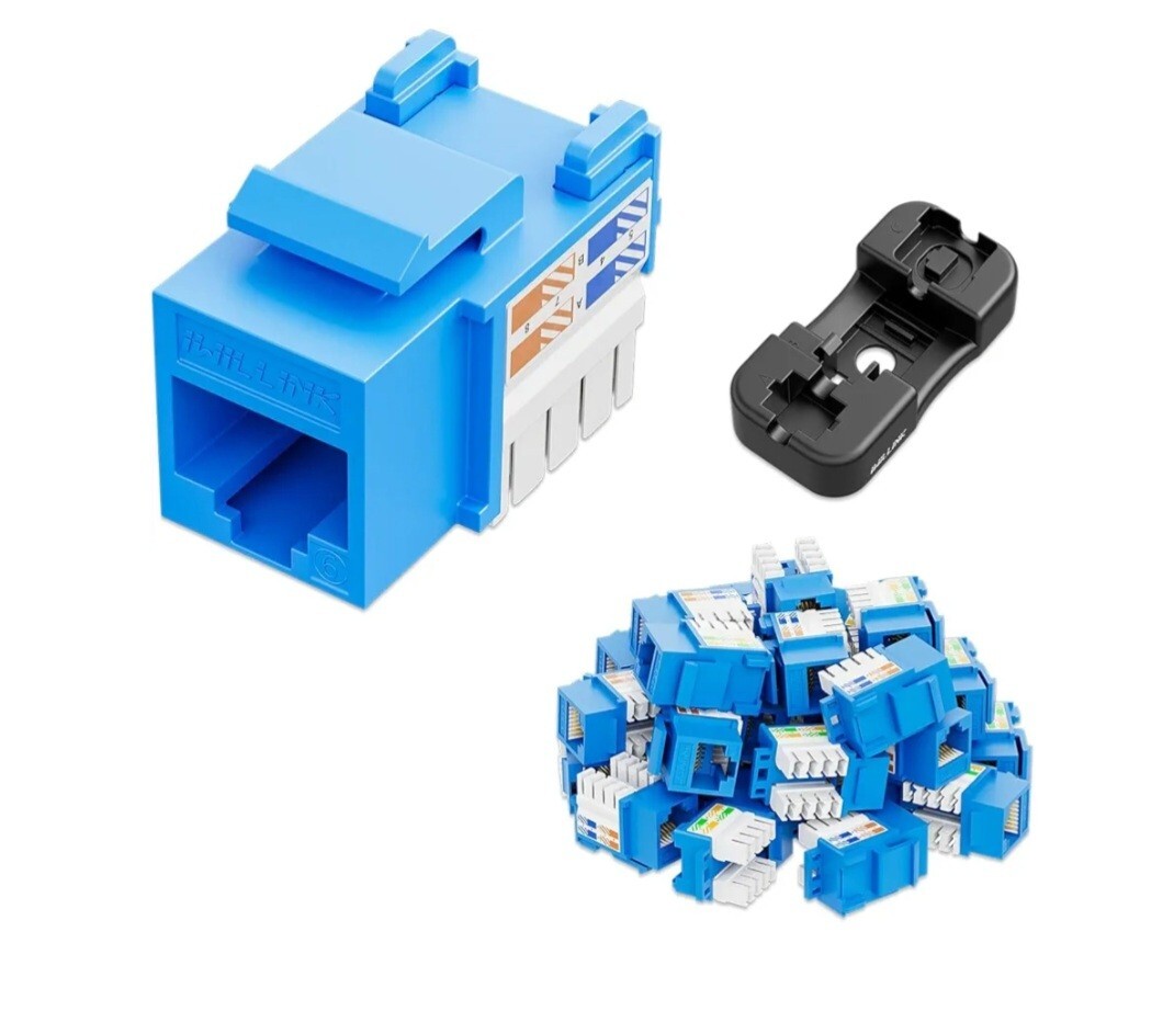 Cat6 Keystone Jack RJ45 Keystone Jack 25-Pack, UTP Modular Ethernet 