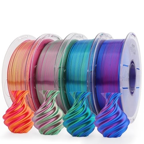 PLA 3D Printer Filament Bundle, 4 Spools, 1.75mm, Silk Dual Color
