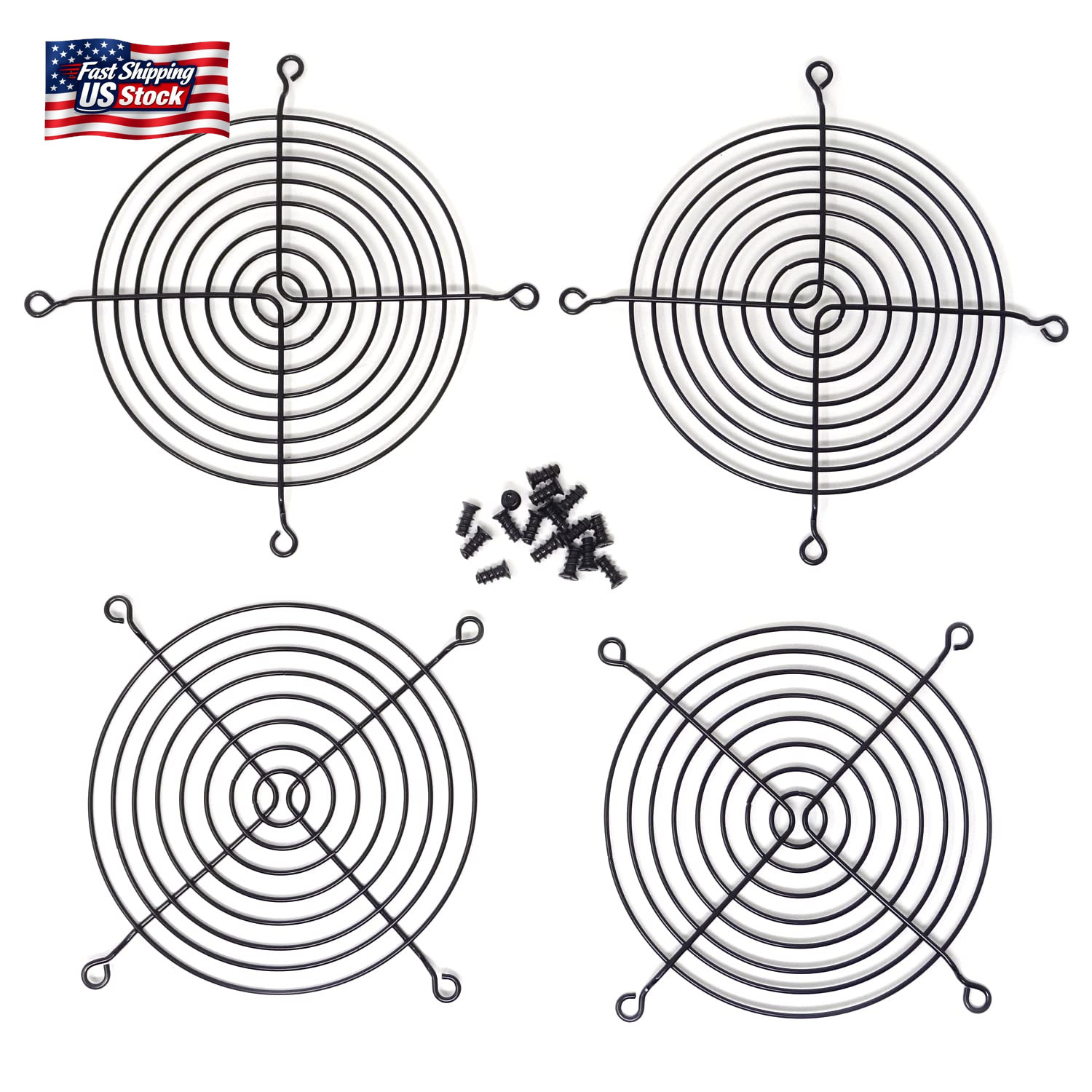 Honbay 4PCS 120Mm Computer Case Fan Grills Fan Guard Protector with Screws (Blac