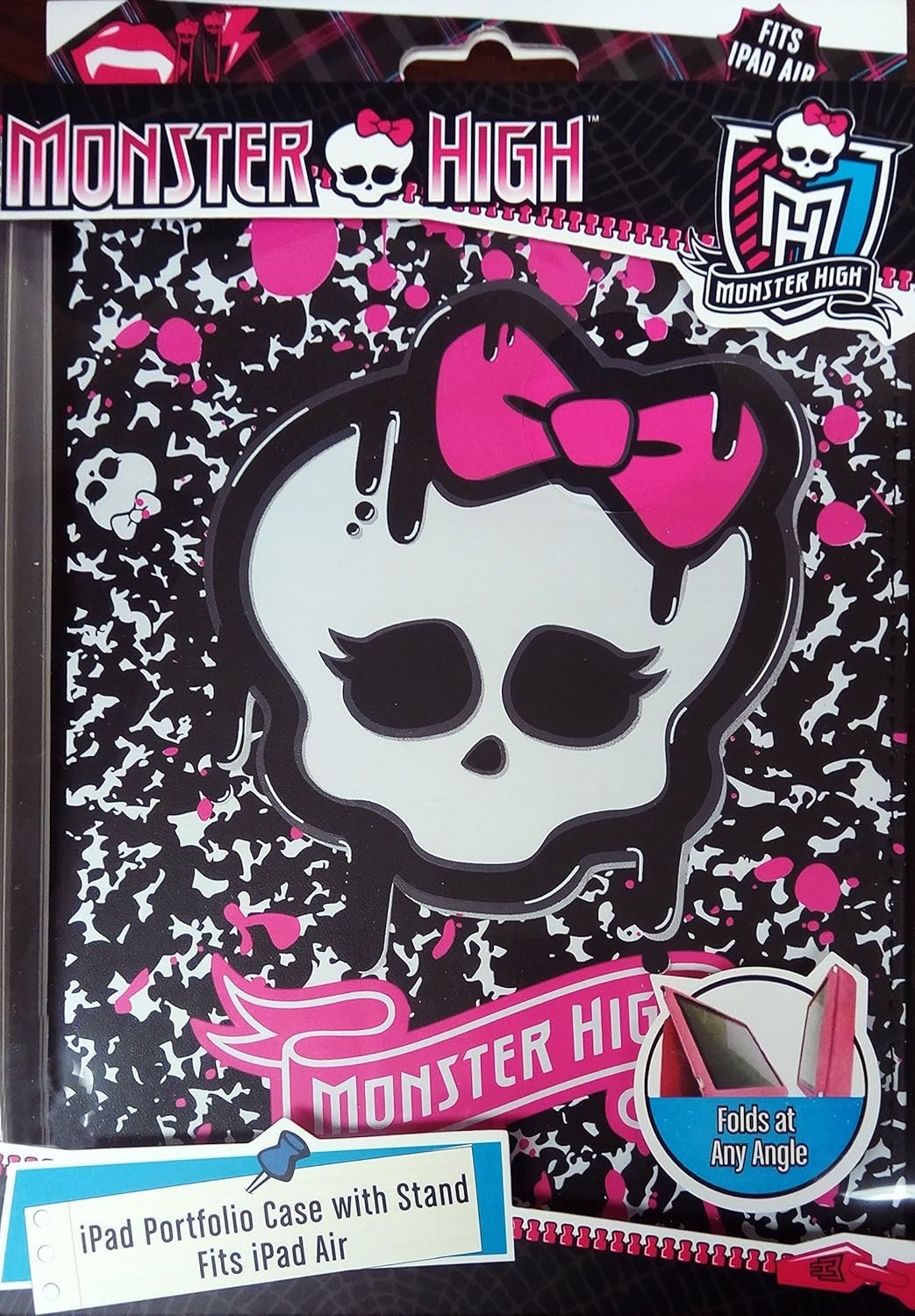 MONSTER HIGH Ipad Portfolio Case W/Stand Fits iPad Air Folds ipad-2, ipad-3