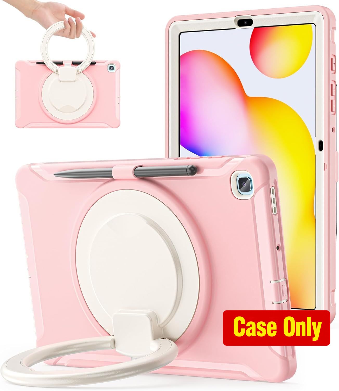 Drop-Proof Case for Galaxy Tab S6 Lite 10.4", with 360° Rotating Stand, Cheery P