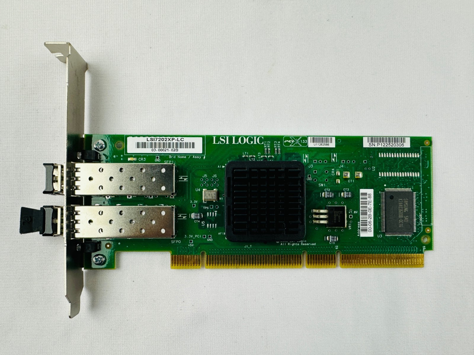 LSI Logic LSI7202XP-LC 2Gbps Fibre Channel, Dual Port PCI-X Storage Adapter Card