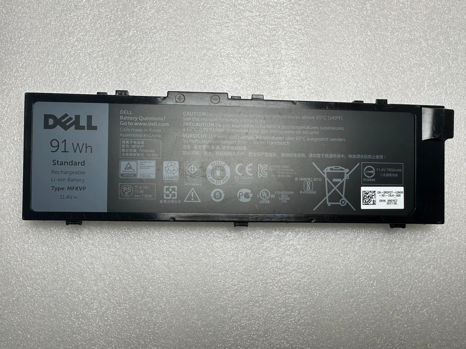 Genuine Battery MFKVP For Dell Precision 15 7510 7520 17 7710 7720 M7510 M7710