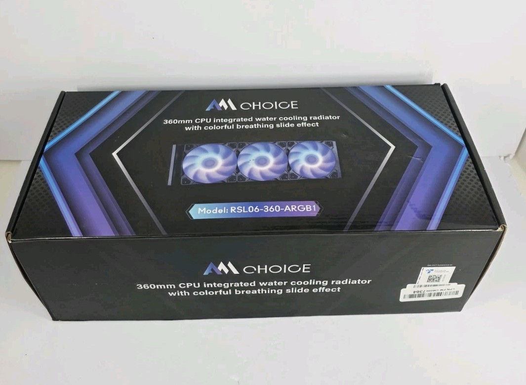 AMCHOICE 360mm CPU Water Cooler CPU Liquid CoolerAIO RSL06-360-ARGB1 Open Box 