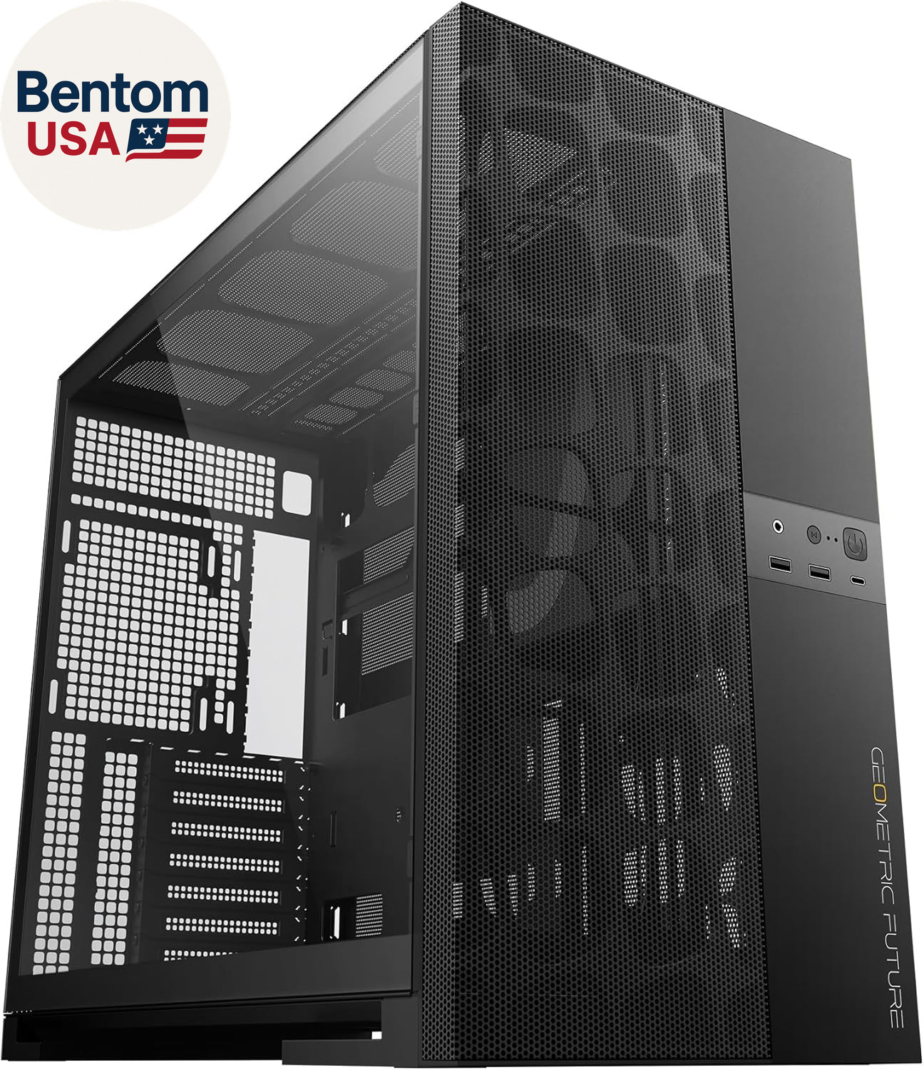 M5 Vent Mesh Front Panel Tempered Glass Mid Tower, E-ATX/ATX Gaming Case, High A