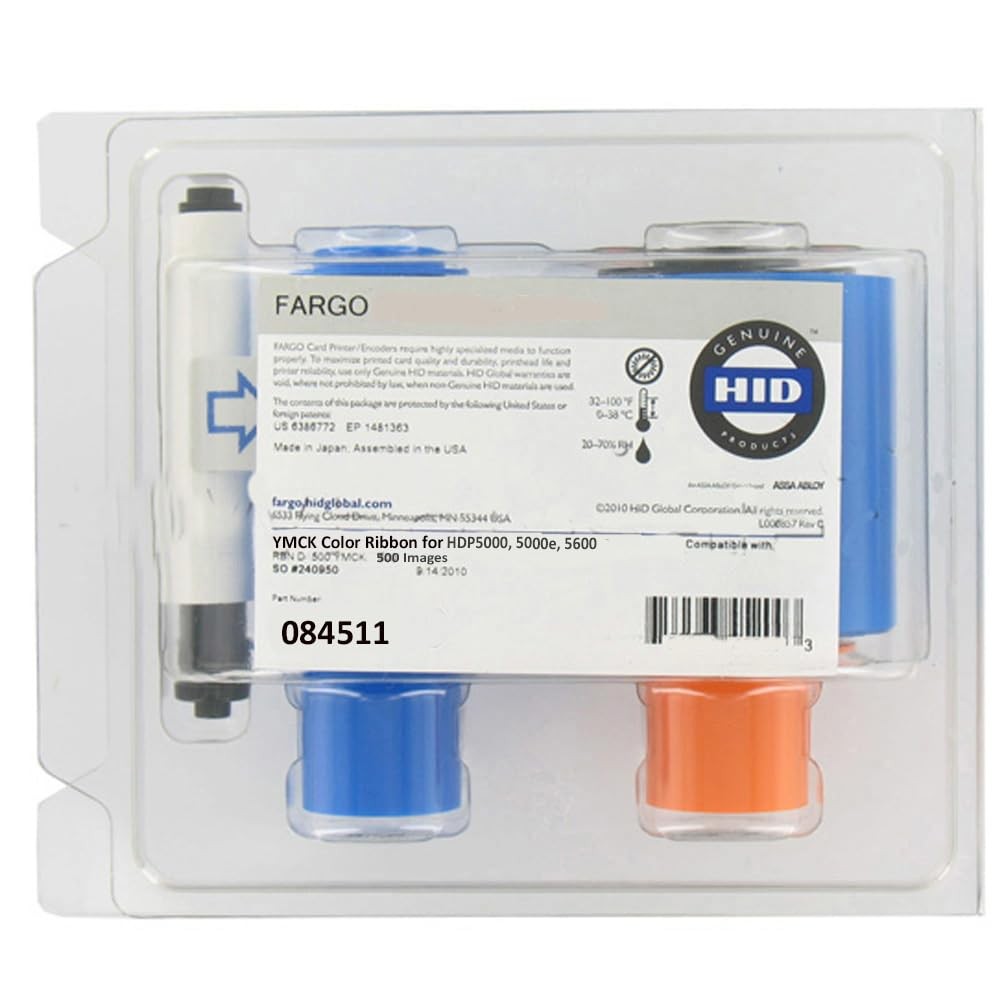 Card Imaging 84511 YMCK Color Ribbon for HDP5000,5000e,5600 Printers