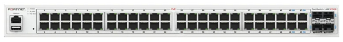 NEW SEALED Fortinet FortiSwitch 148F-FPOE Managed Switch | 48x GE PoE+ 4x 10G SF