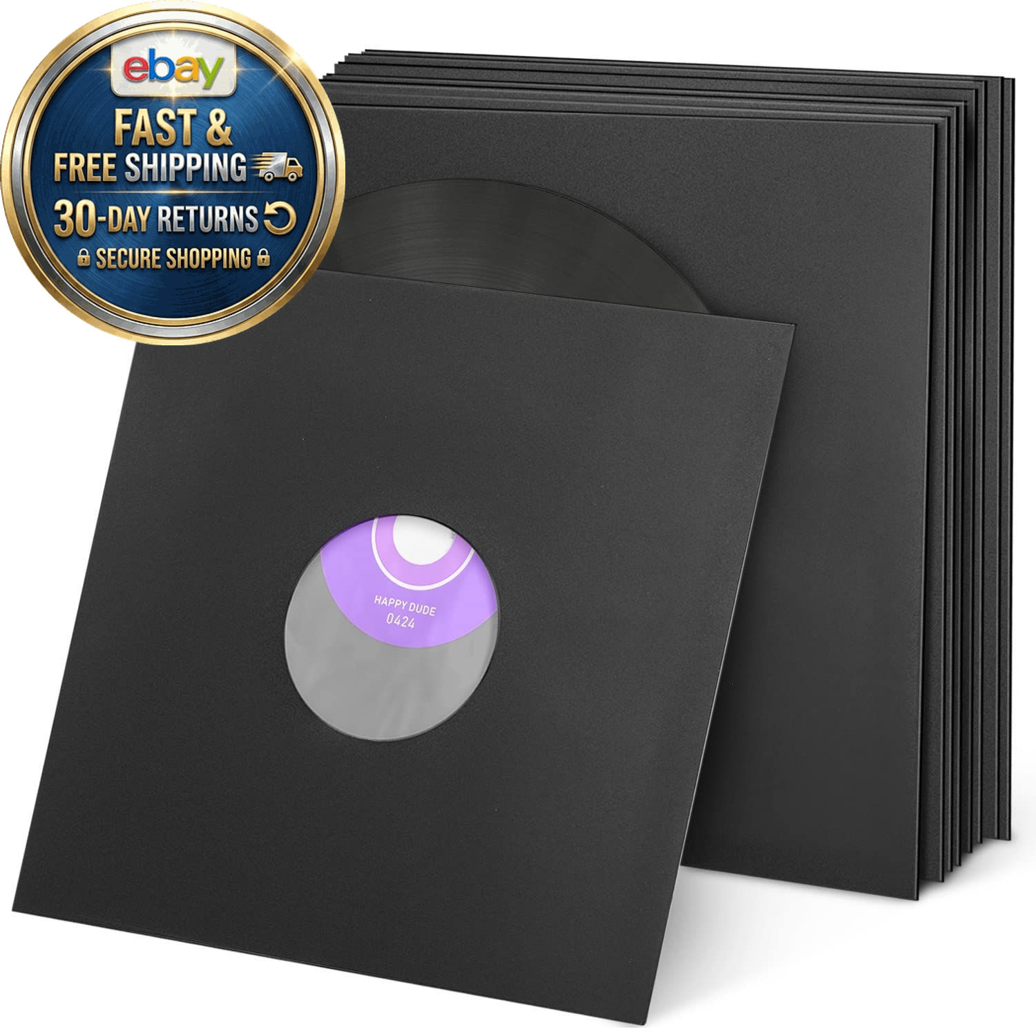 20PCS Black Vinyl Record Inner Sleeves for 12" LP 12 Inch,