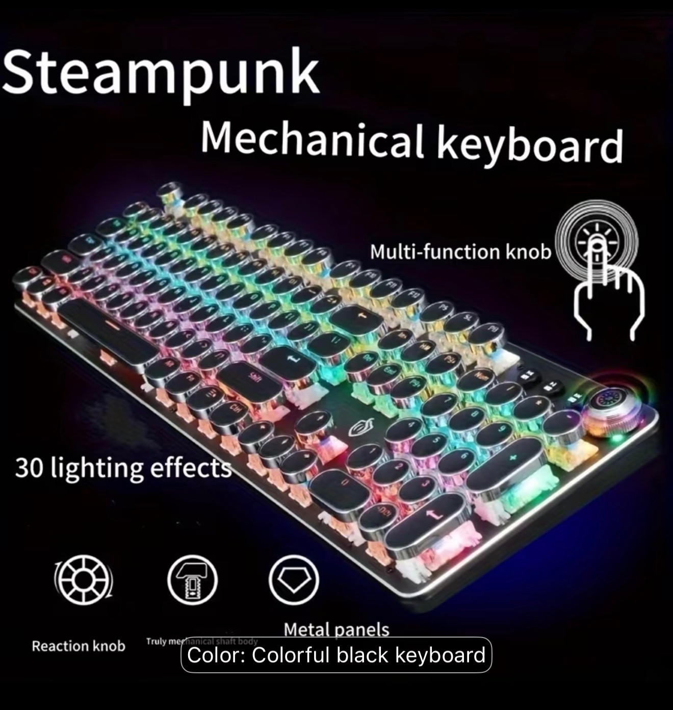 Typewriter Genuine Mechanical Gaming Keyboard Wired USB 30 Light Effects