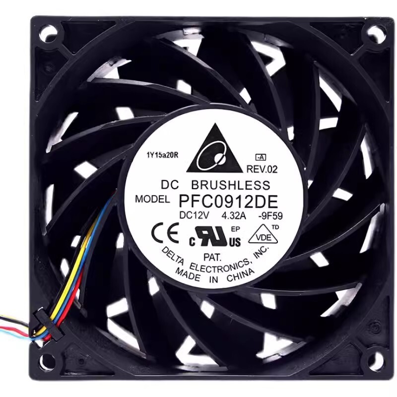 Delta PFC0912DE 9038 DC12V 4.32A 9CM 4-Wire Server Cooling Fan