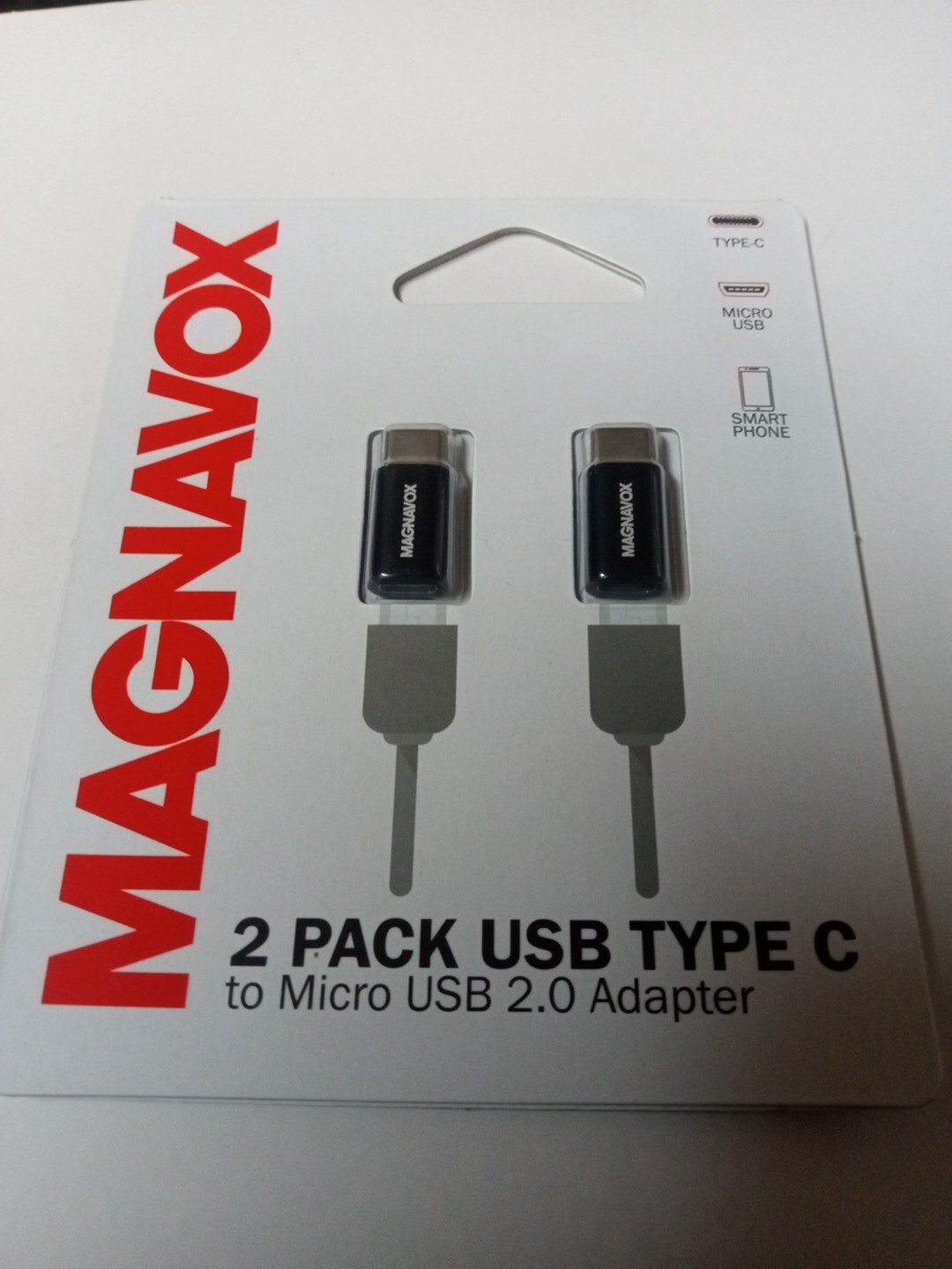 Magnavox 2 Pack MC4010 USB Type C To Micro USB 2.0 Adapter New