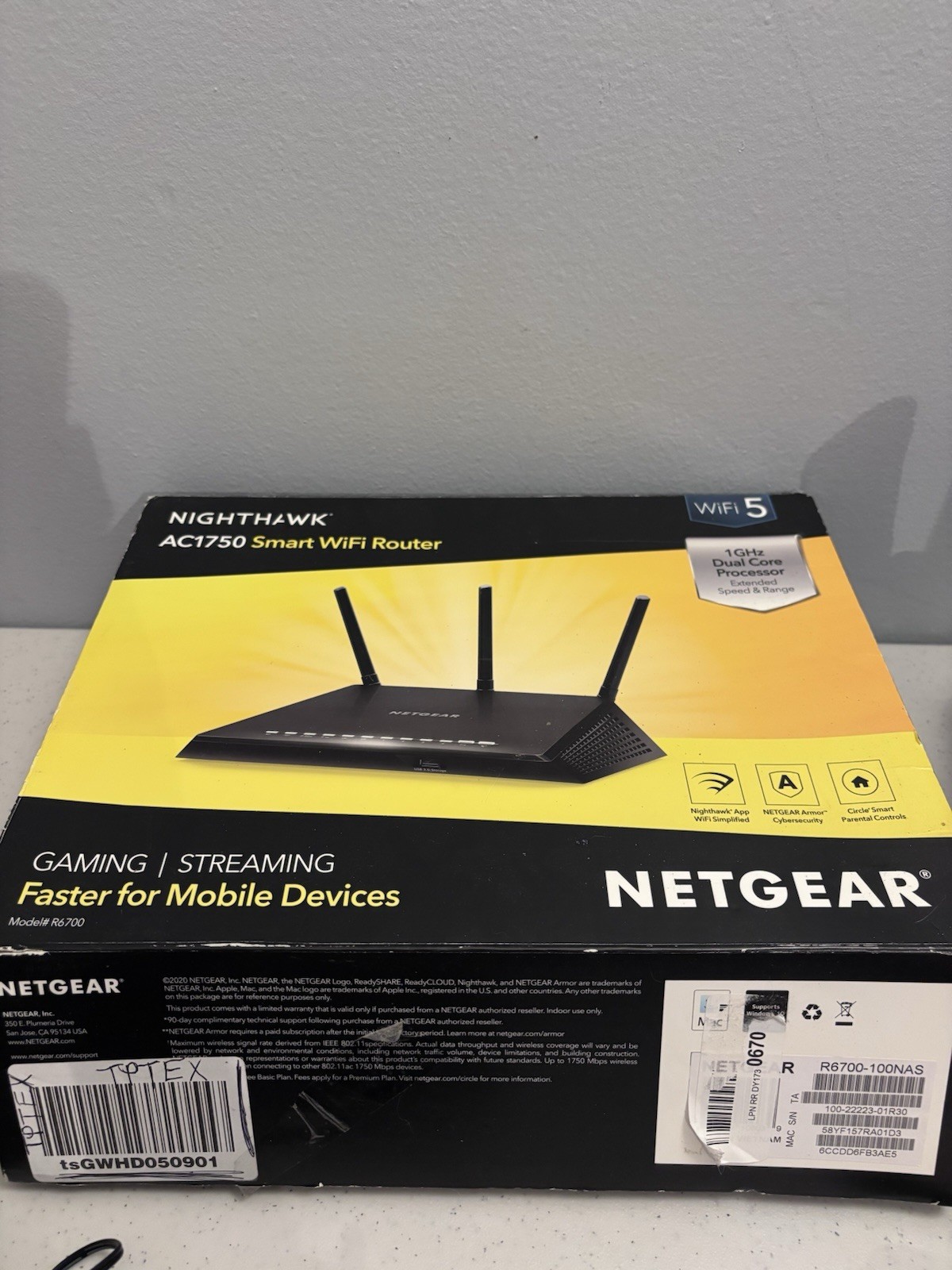 Netgear Nighthawk AC1750 Smart WiFi Router Dual Band R6700 New In Box Sealed