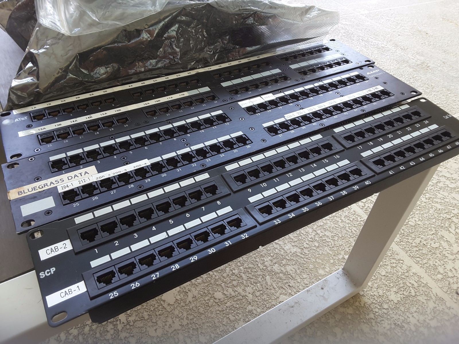 (3) AT&T AMP PATCH PANEL 48 PORT 1100CAT5 PS MODULAR JACK PANEL 557862-1 LOT $99