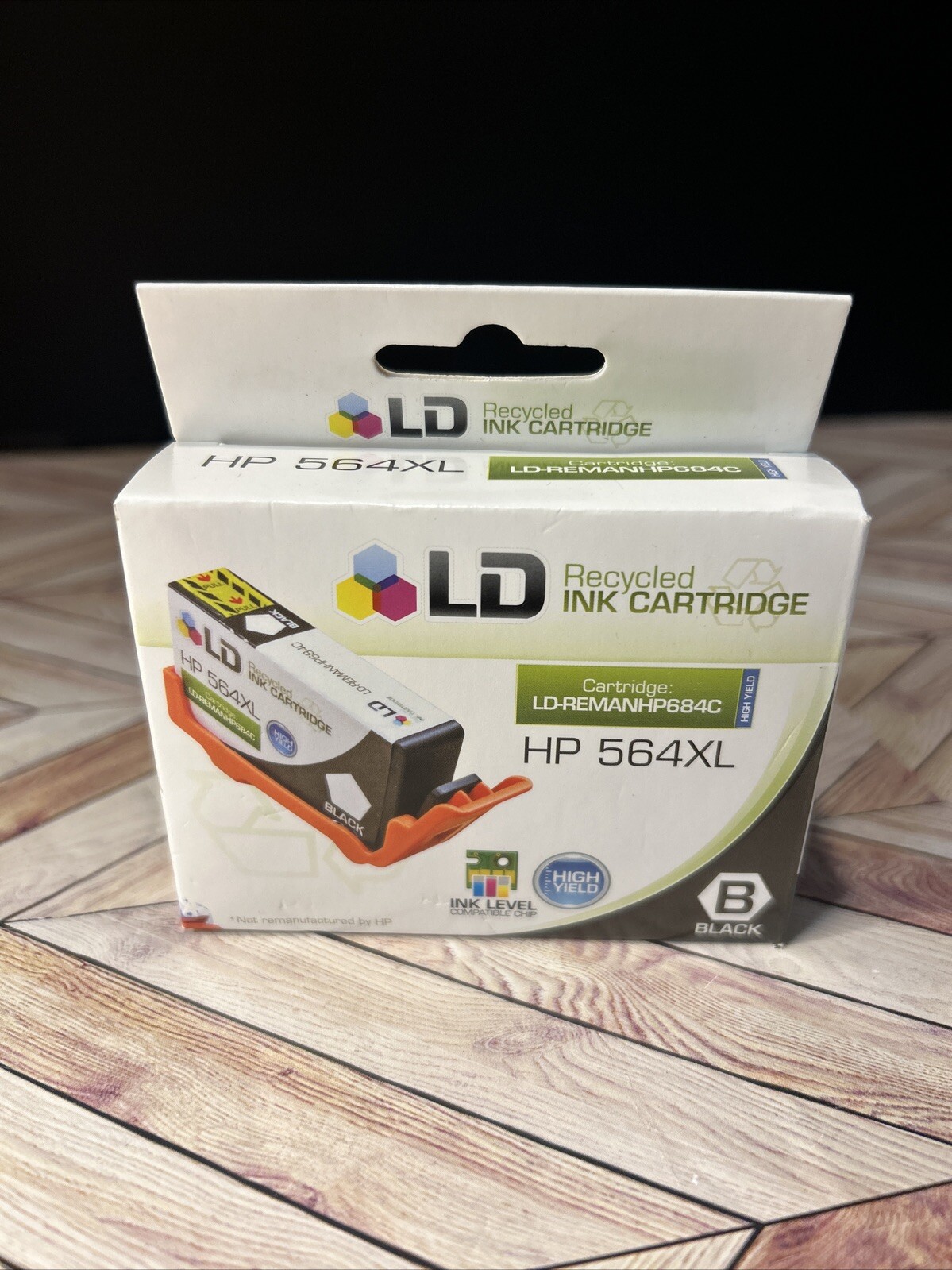 LD  Recycled Black Ink Cartridge For HP 654XL New