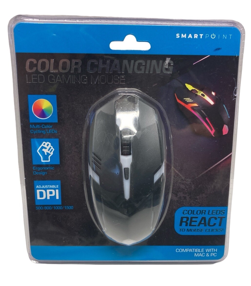 Smart Point Multi-LED Gaming Mouse Color Changing-Compatible Mac & PC 