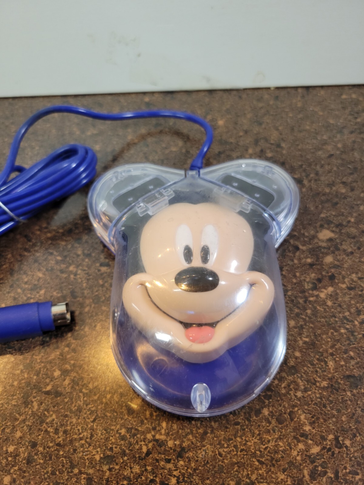 Vintage Disney Mickey Mouse Wired PS2 Computer Mouse Model 0175 - Blue