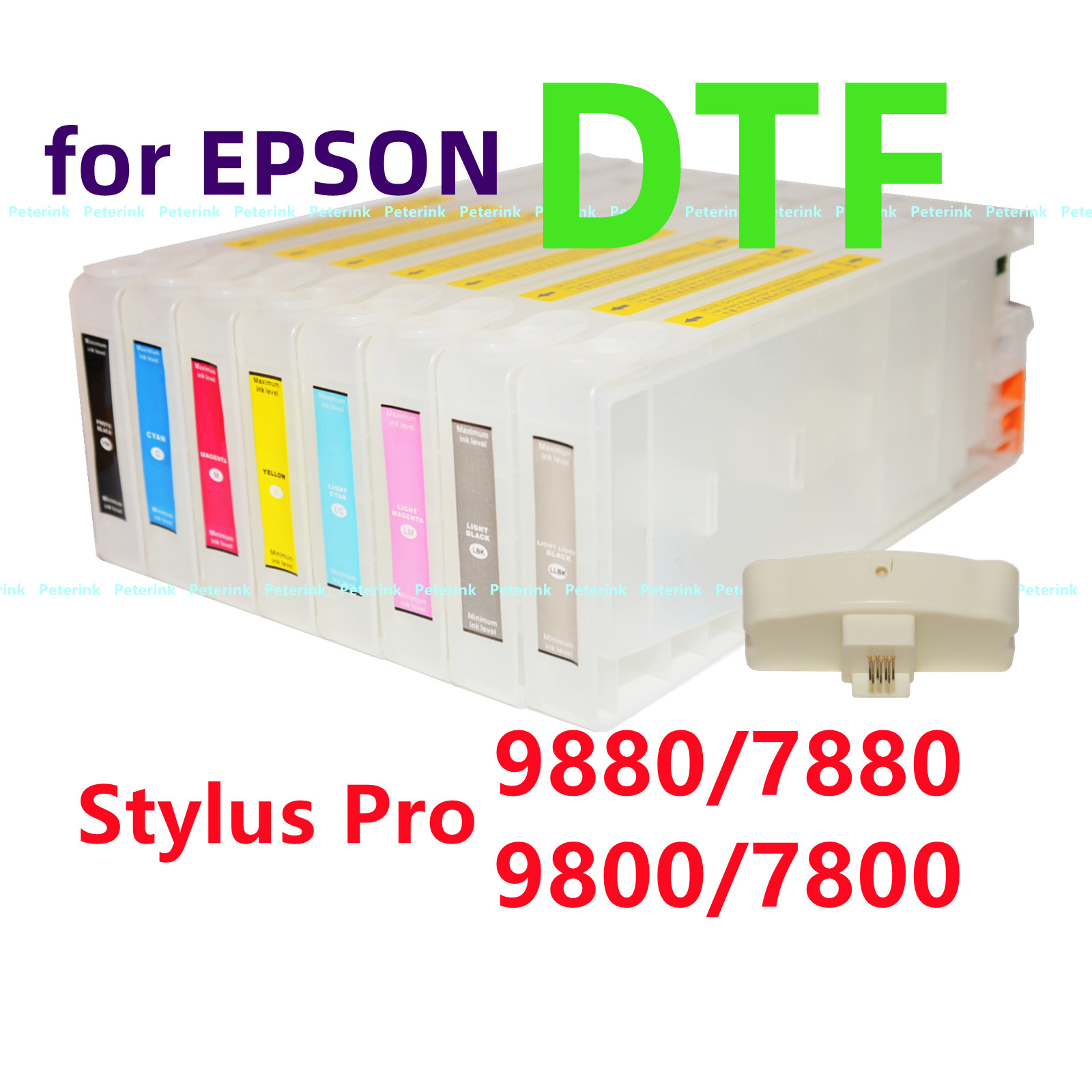 8 Empty Refillable Ink Cartridge Stylus Pro 9880 7880 9800 7800 DTF printing