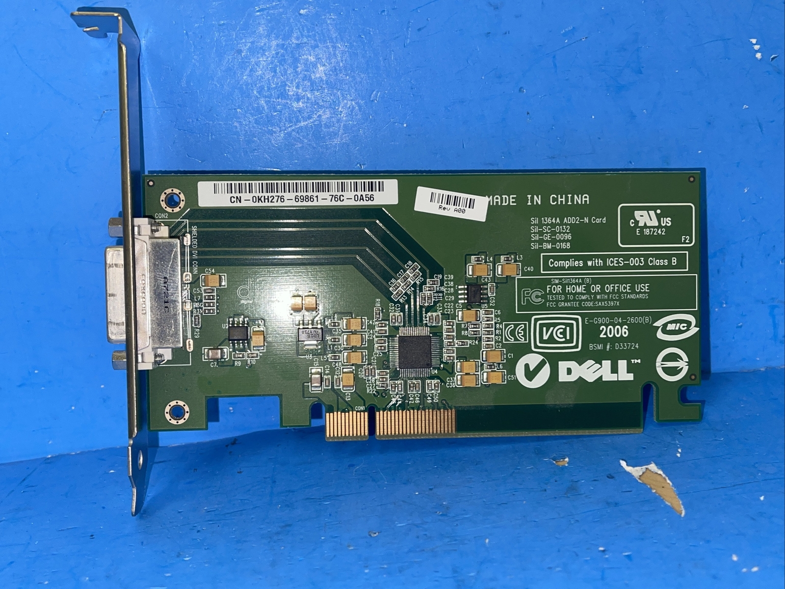 Dell 0KH276 Sil 1364A ADD2-N PCI-E DVI Card Full Height