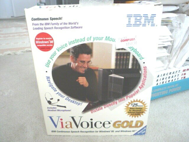 Vintage IBM Via Voice Gold and Via Voice 98 Executive with Headset Microphone