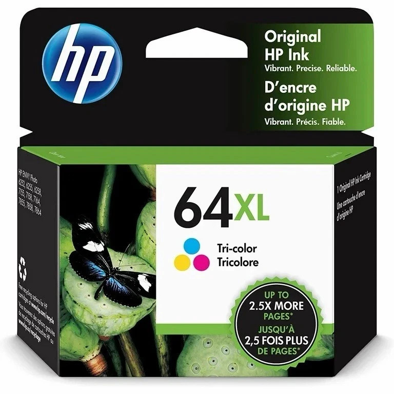 Genuine HP 64XL High Yield Ink Cartridge Tri Color (N9J91AN) Exp 2026-2027