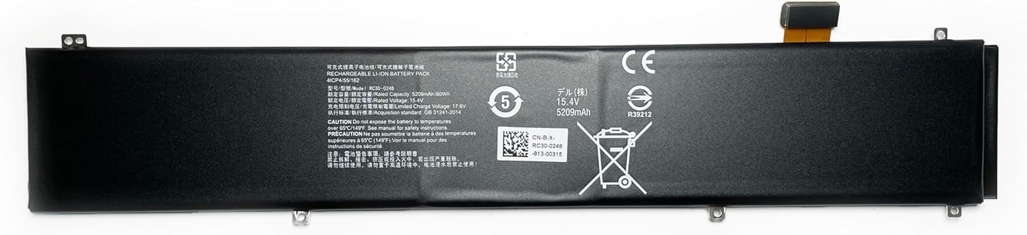 15.4V 80Wh RC30 0248 Laptop Battery Compatible with Razer Blade 15 Advanced