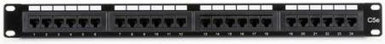 Black Box CAT5e Patch Panel Punchdown 1U Unshielded 24-Port  Model JPM5E24A