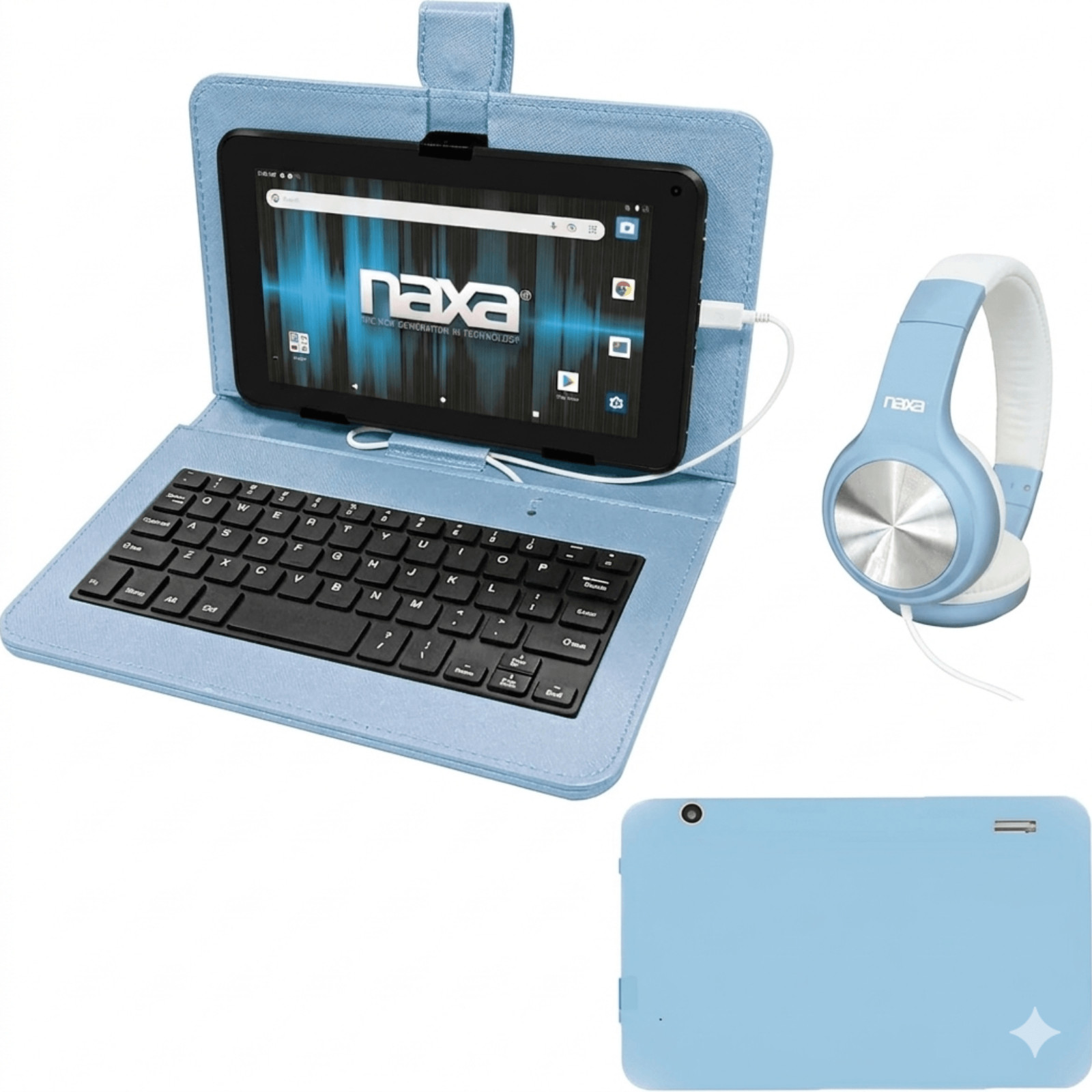 Naxa 7″ Core Android 11 Tablet Kit Blue - Refurbished Grade Very Good