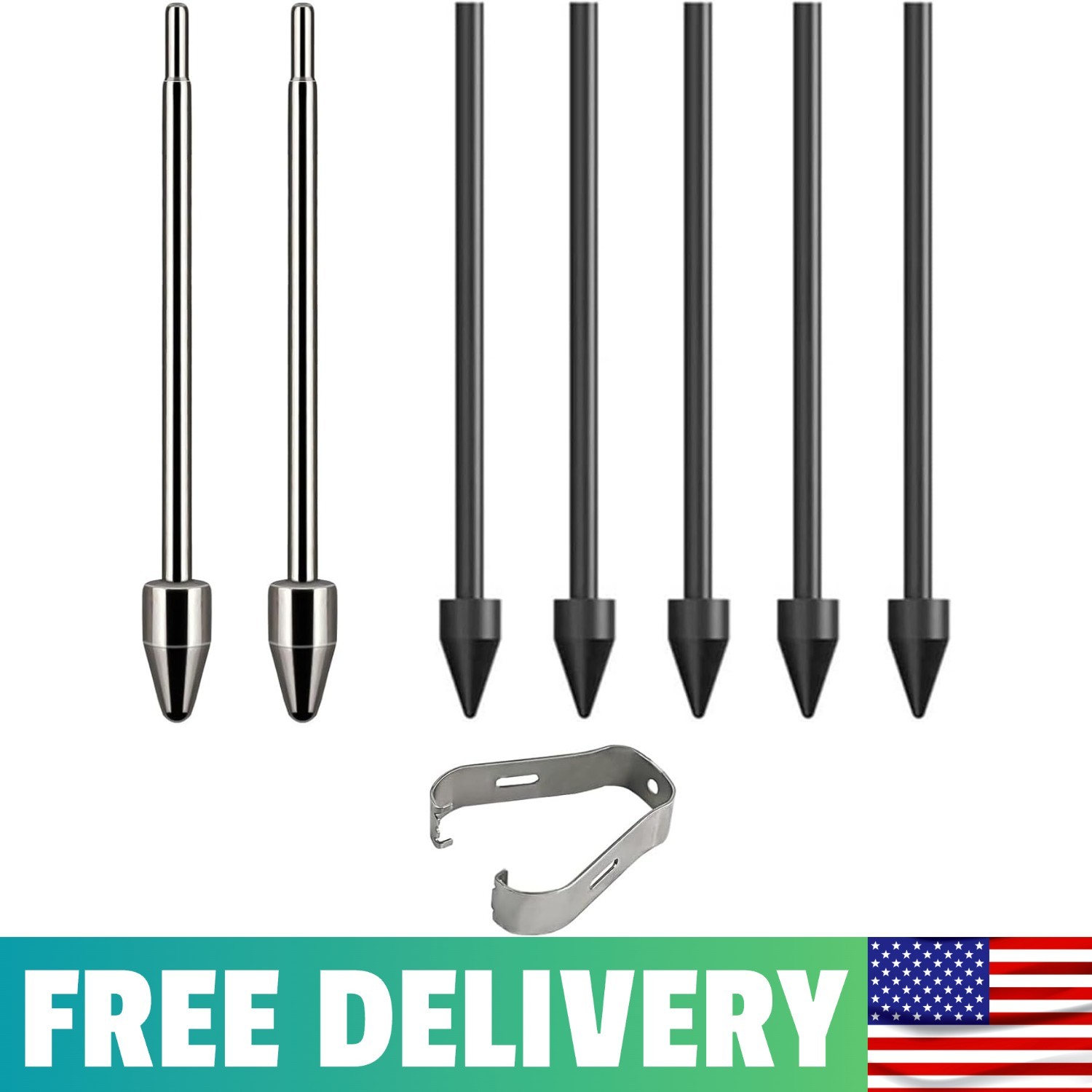 Titanium Metal Nibs/Tips Replacement for Samsung Galaxy Tab S9/S9FE+/S9 Black