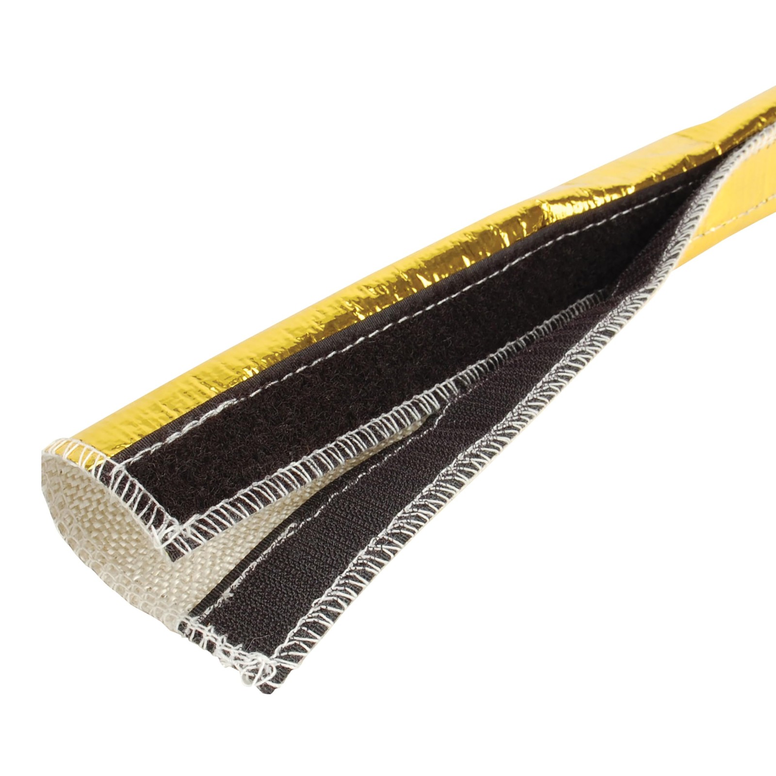 Design Engineering Heat Shroud Gold 1/2-1-1/4in ID x 3ft High-Temp Sleeving