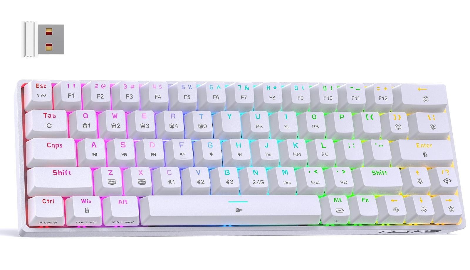 T63 60% Wireless Mechanical Gaming Keyboard | Bluetooth/2.4G/Wired Keyboard |...