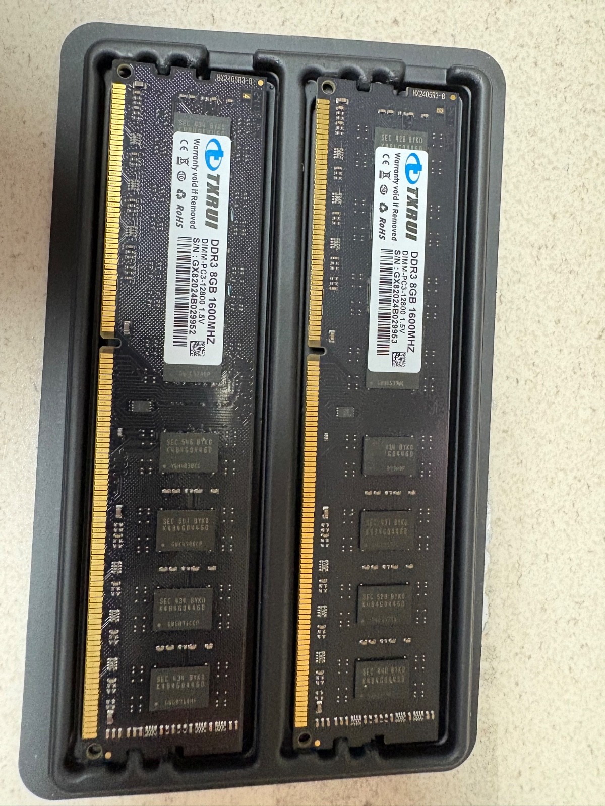 Used TXRUI 16GB (2x8GB) RAM DDR3 1600MHz DIMM-PC3-12800