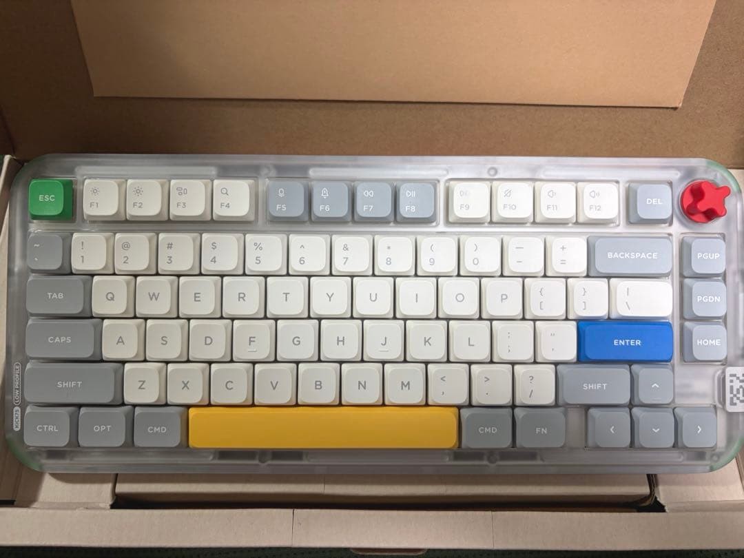 NuPhy Kick75 Low Profile Mechanical Keyboard Silver Nano Switch 3.5mm 37g