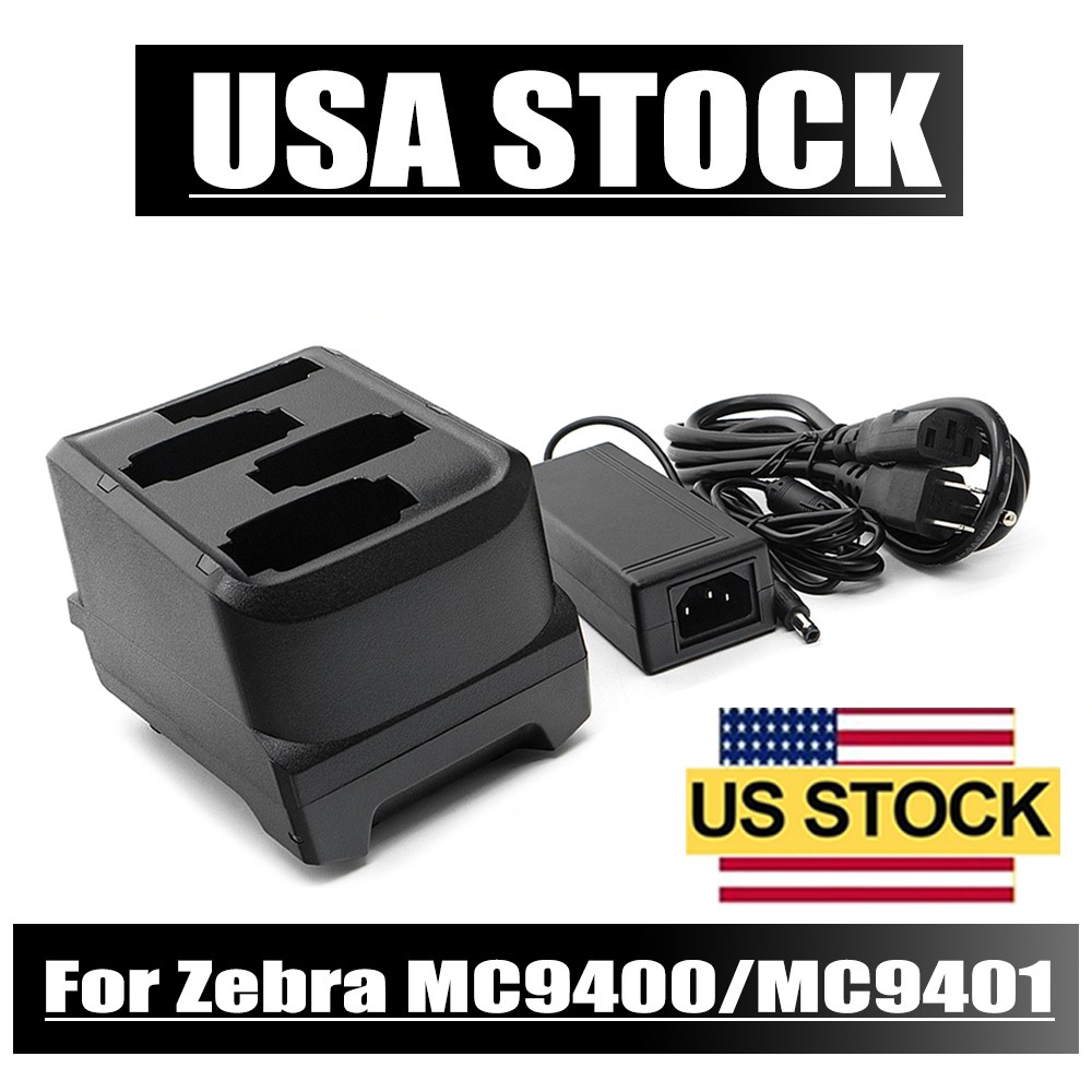 4-Slot Battery Charger Cradle Charging Base Kit for Zebra MC9400 MC9401 MC9450